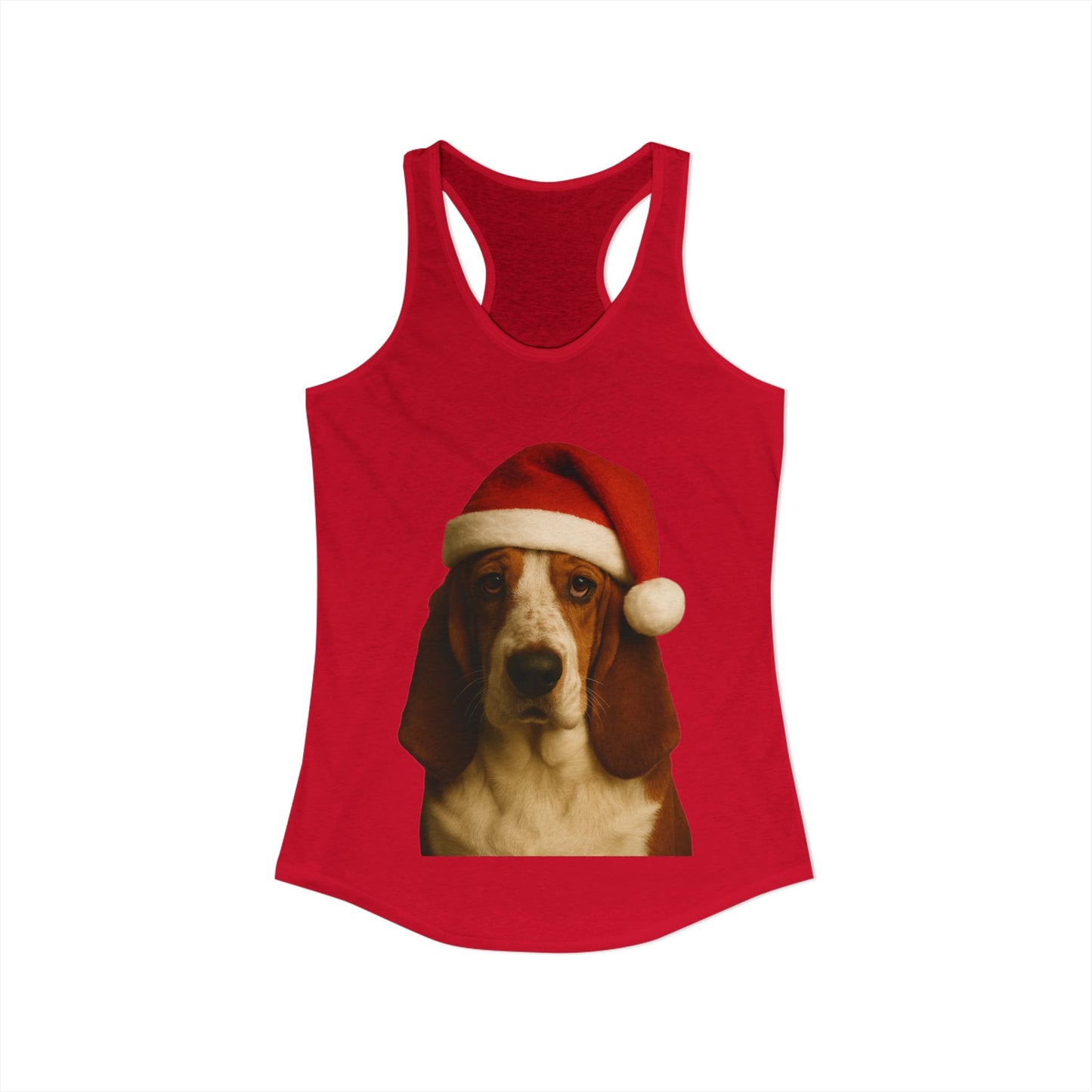 Santa Paws Basset Women's Racerback Tank