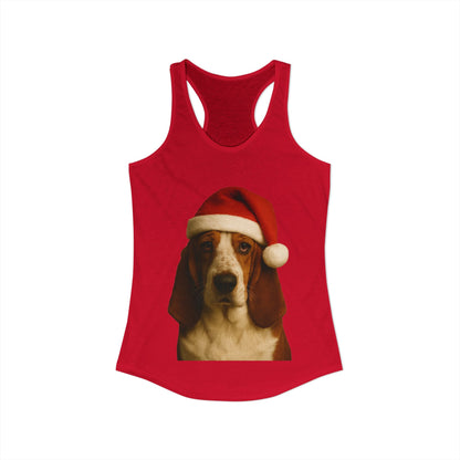 Santa Paws Basset Women's Racerback Tank
