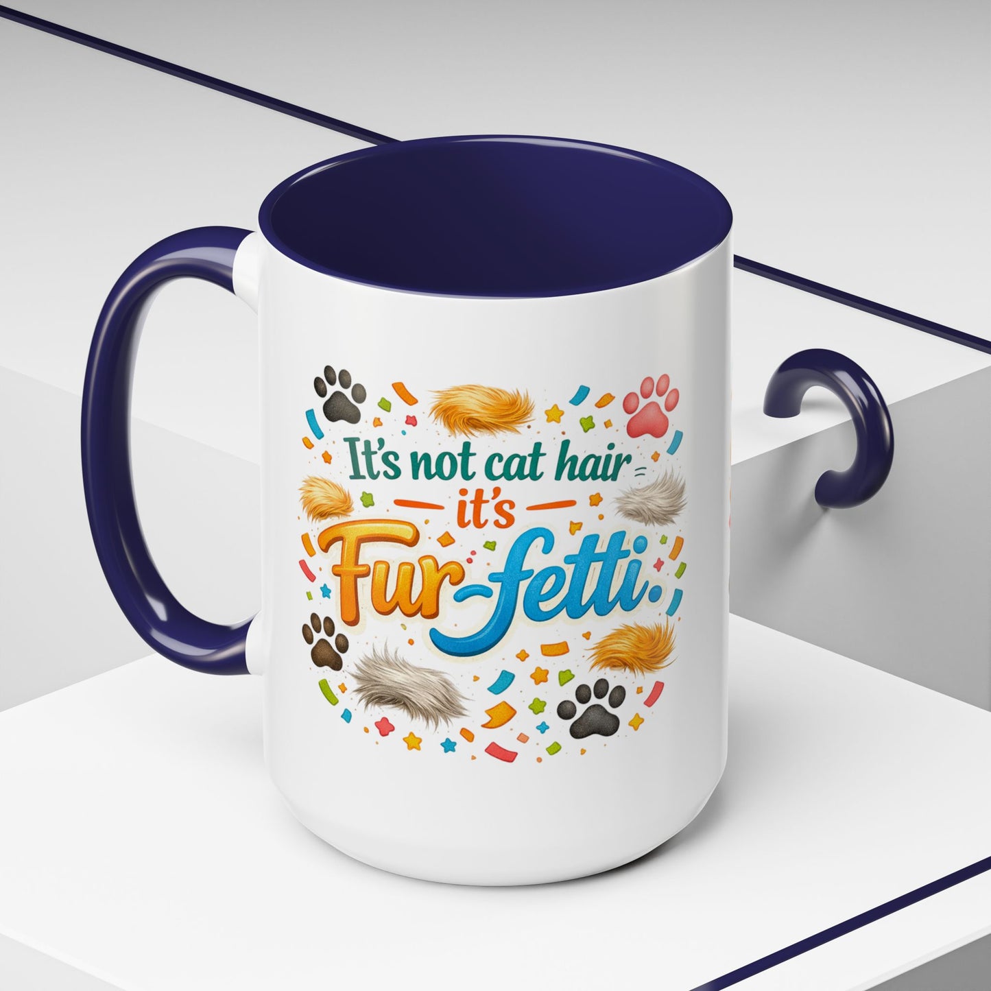 Fur-Fetti Cat 2-Tone Coffee Mug