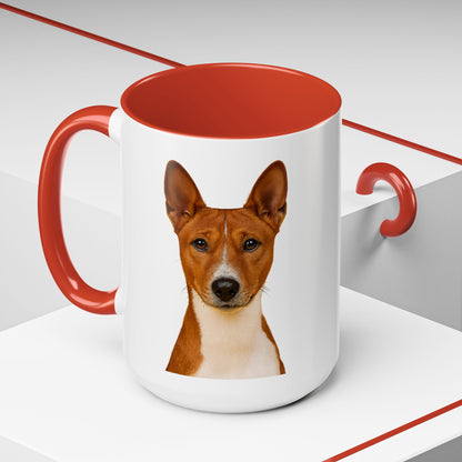 Basenji Head 2-Tone Coffee Mug