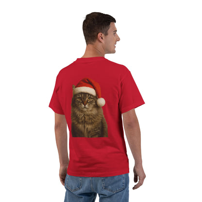Santa Paws Cat Men's Short-Sleeve Crewneck Tee