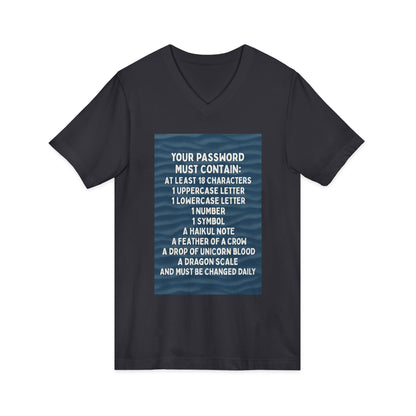 Password Unisex Short Sleeve V-Neck Tee