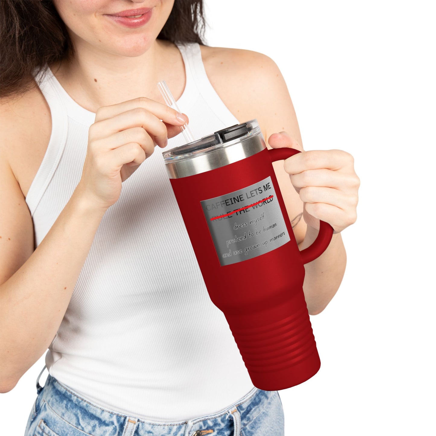 Caffeine Lets Me Insulated Travel Mug