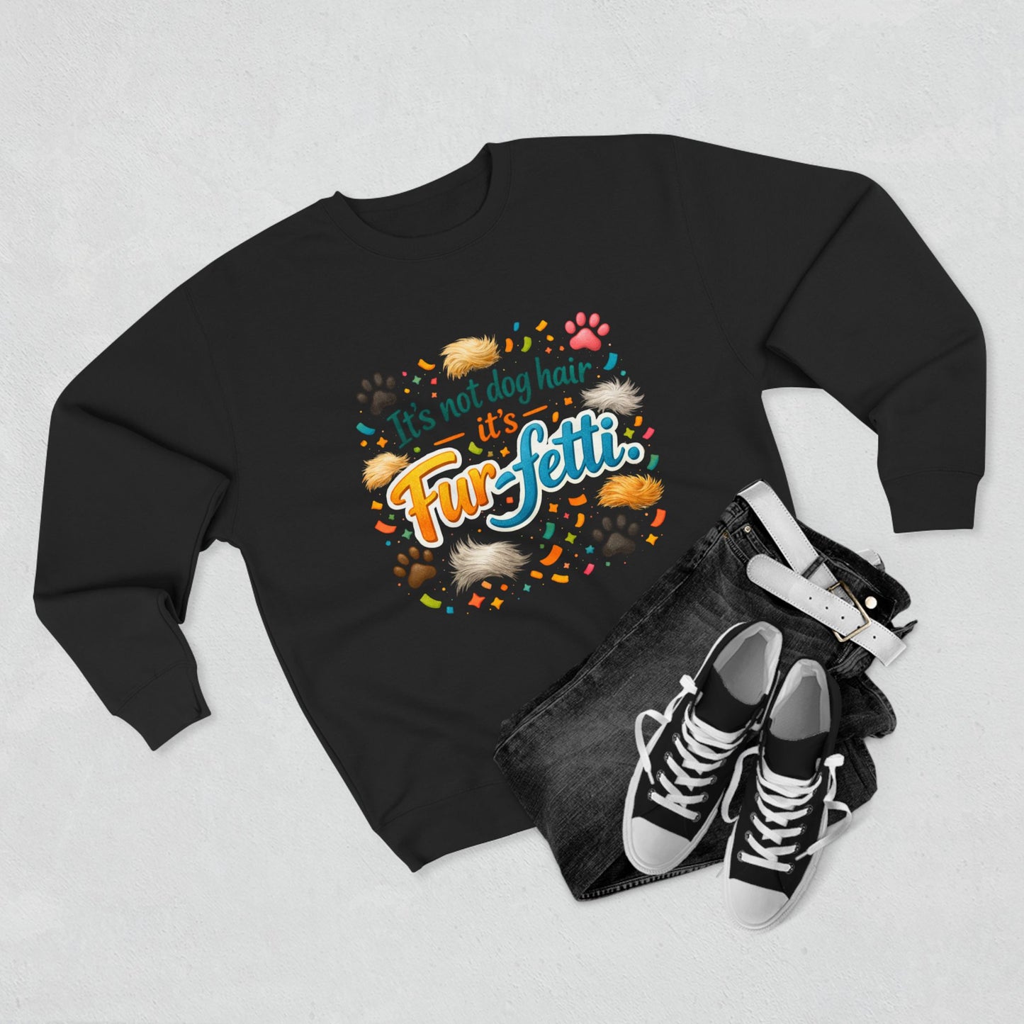 Fur-Fetti Dog Unisex Crewneck Sweatshirt