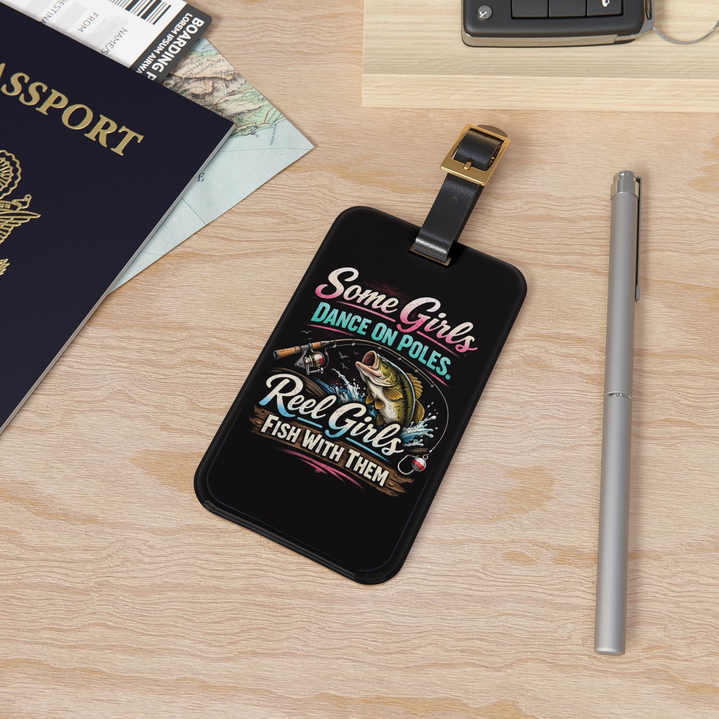 Reel Girls Leather Strap Luggage Tag