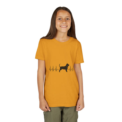My Heart Beats For Bloodhounds Youth Unisex Short Sleeve Crewneck Tee