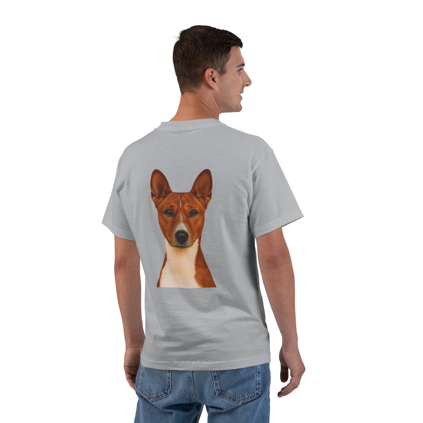 Basenji Head Men's Short-Sleeve Crewneck Tee