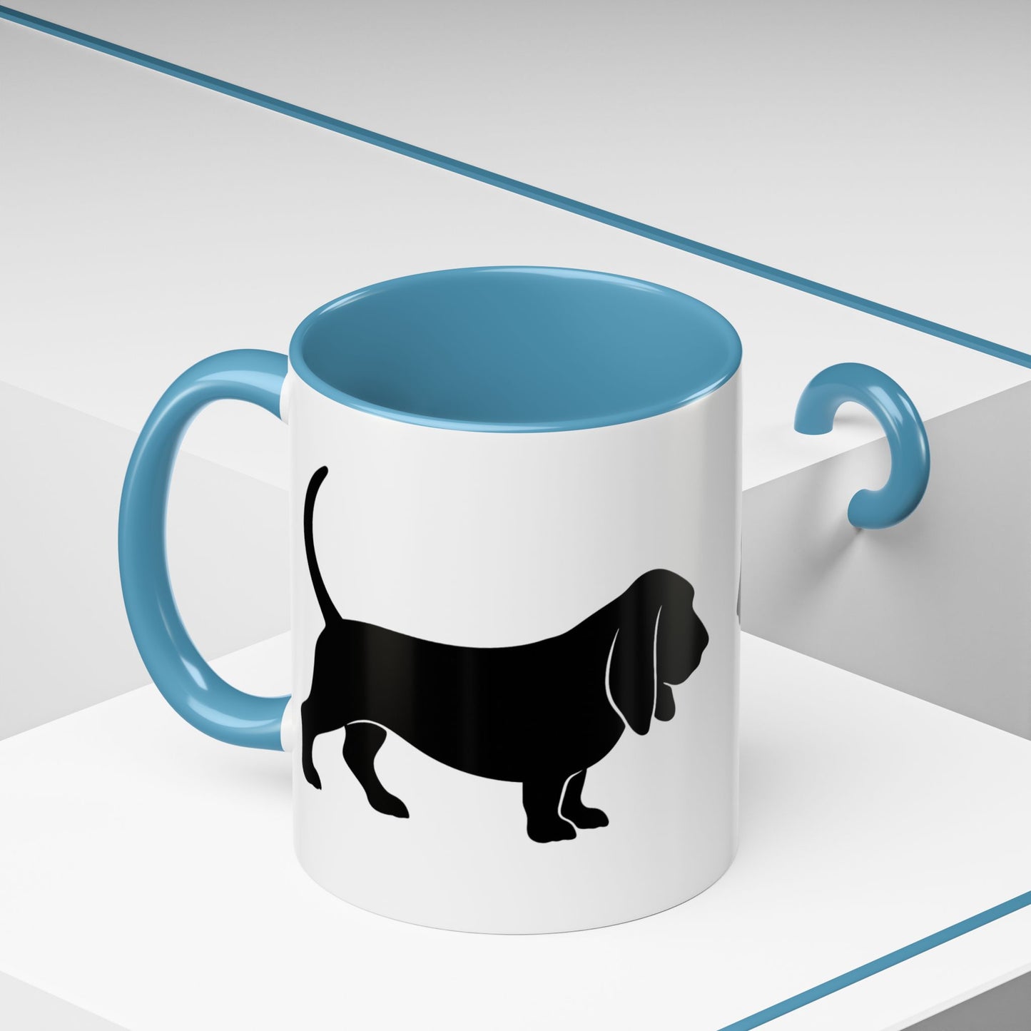 Basset Silhouette 2-Tone Coffee Mug