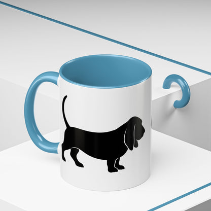 Basset Silhouette 2-Tone Coffee Mug