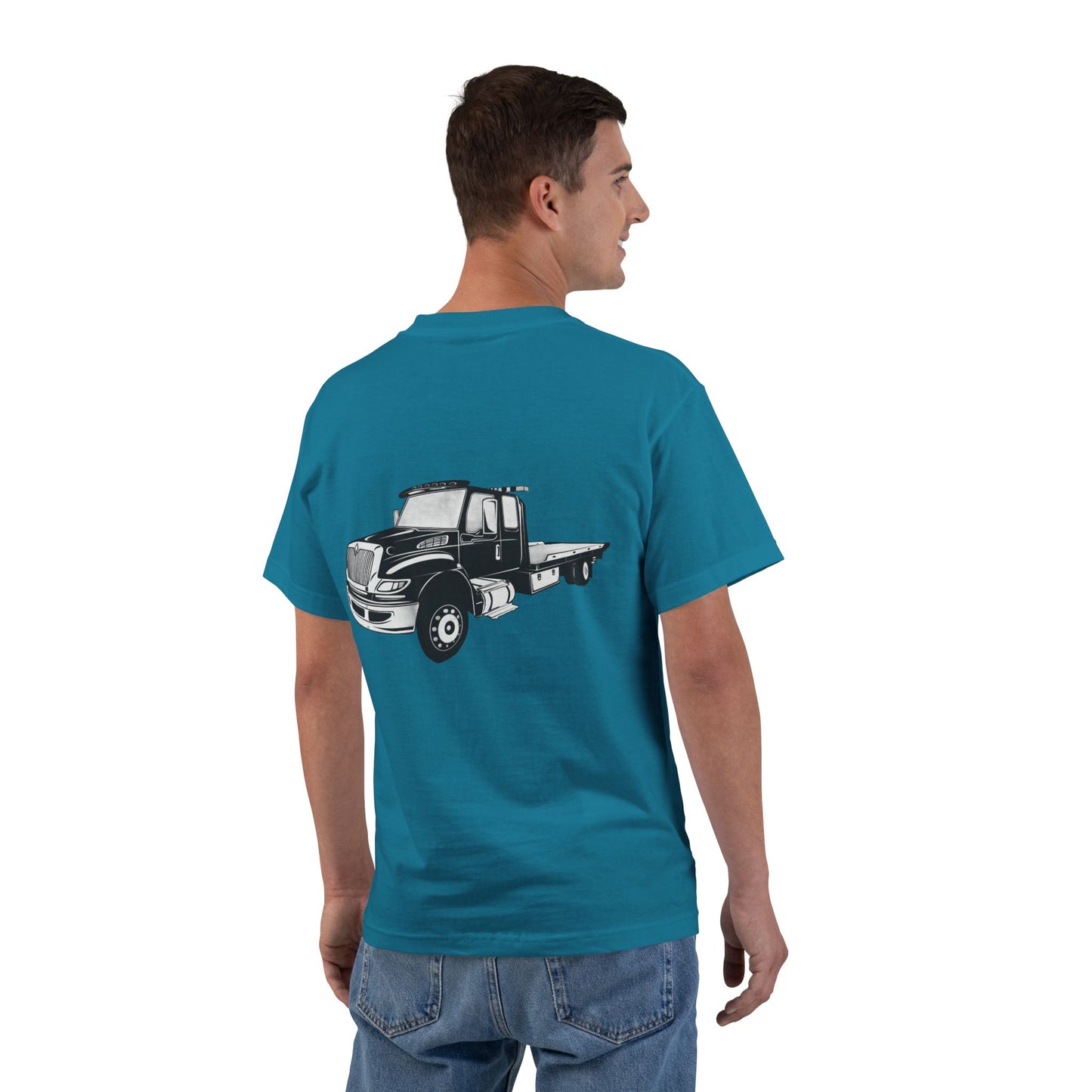 Flatbed Tow Truck Men's Short-Sleeve Crewneck Tee