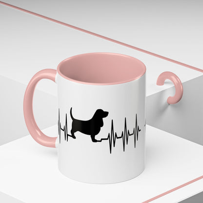 My Heart Beats For Bassets 2-Tone Coffee Mug