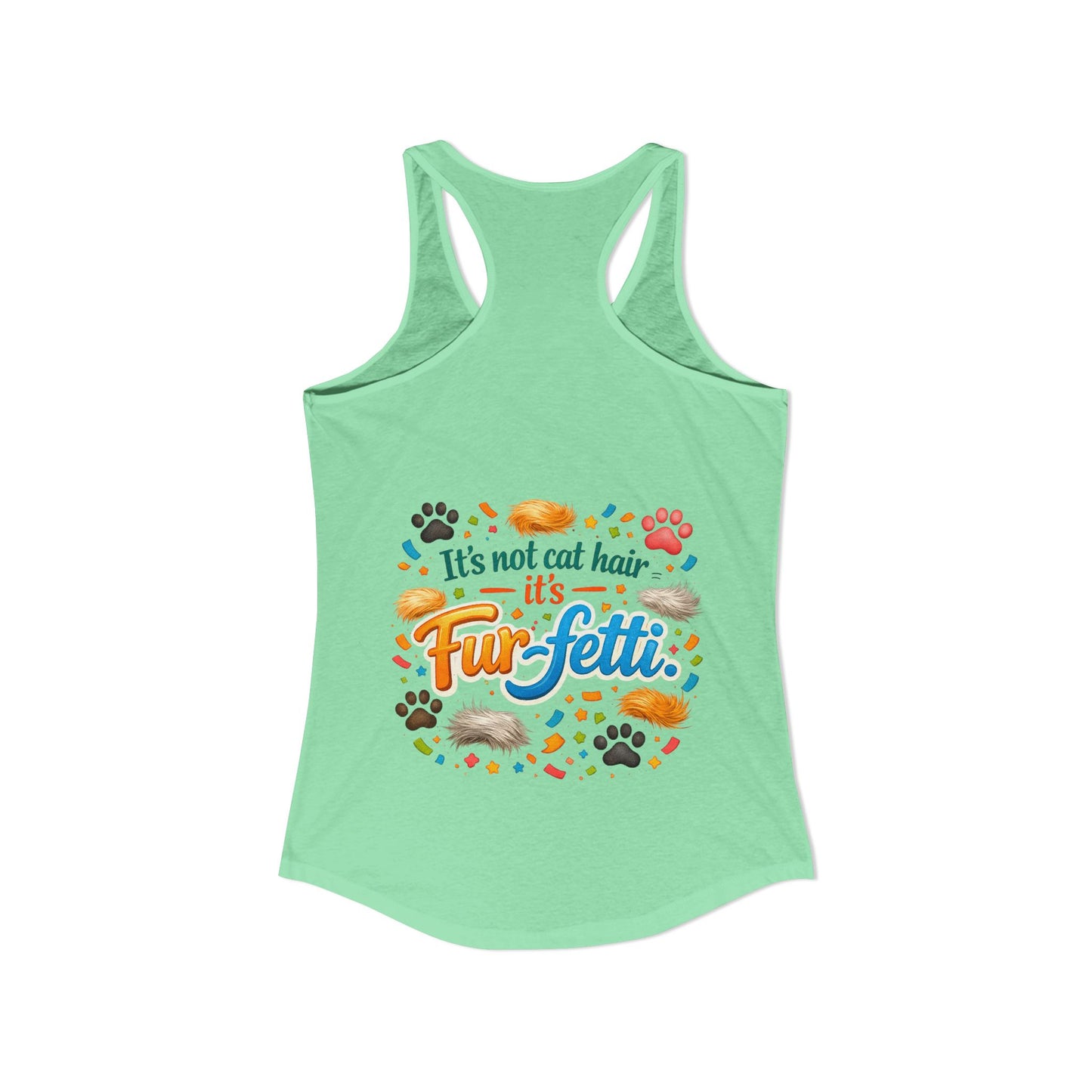 Fur-Fetti Cat Women's Racerback Tank