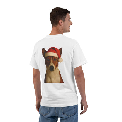 Santa Paws Basenji Men's Short-Sleeve Crewneck Tee