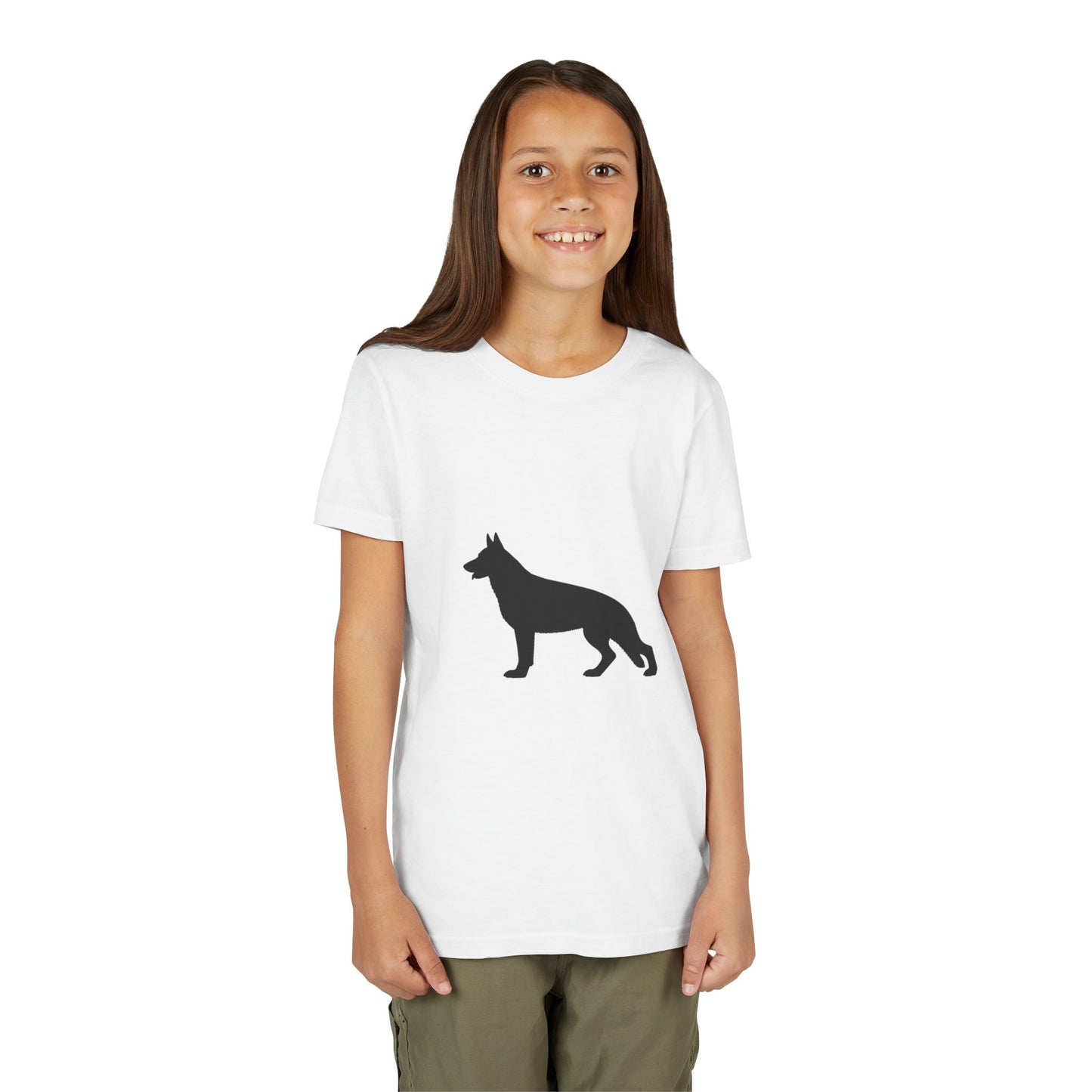 German Shepherd Silhouette Youth Unisex Short Sleeve Crewneck Tee