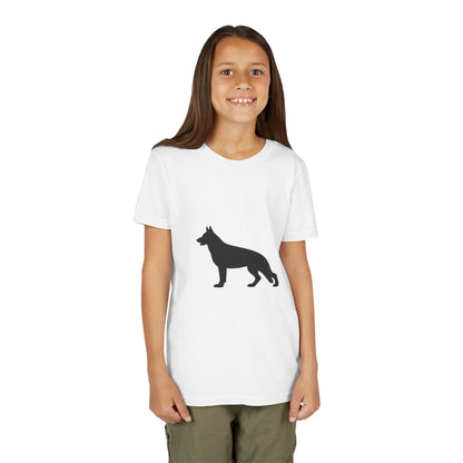 German Shepherd Silhouette Youth Unisex Short Sleeve Crewneck Tee