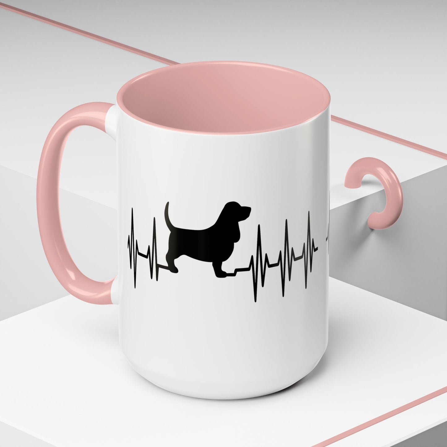 My Heart Beats For Bassets 2-Tone Coffee Mug