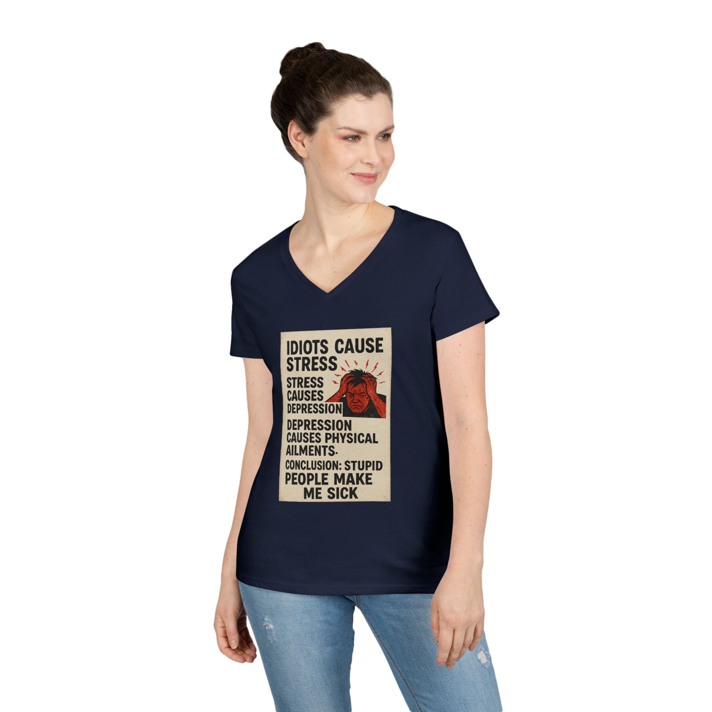 Stupid People Women's V-Neck T-Shirt