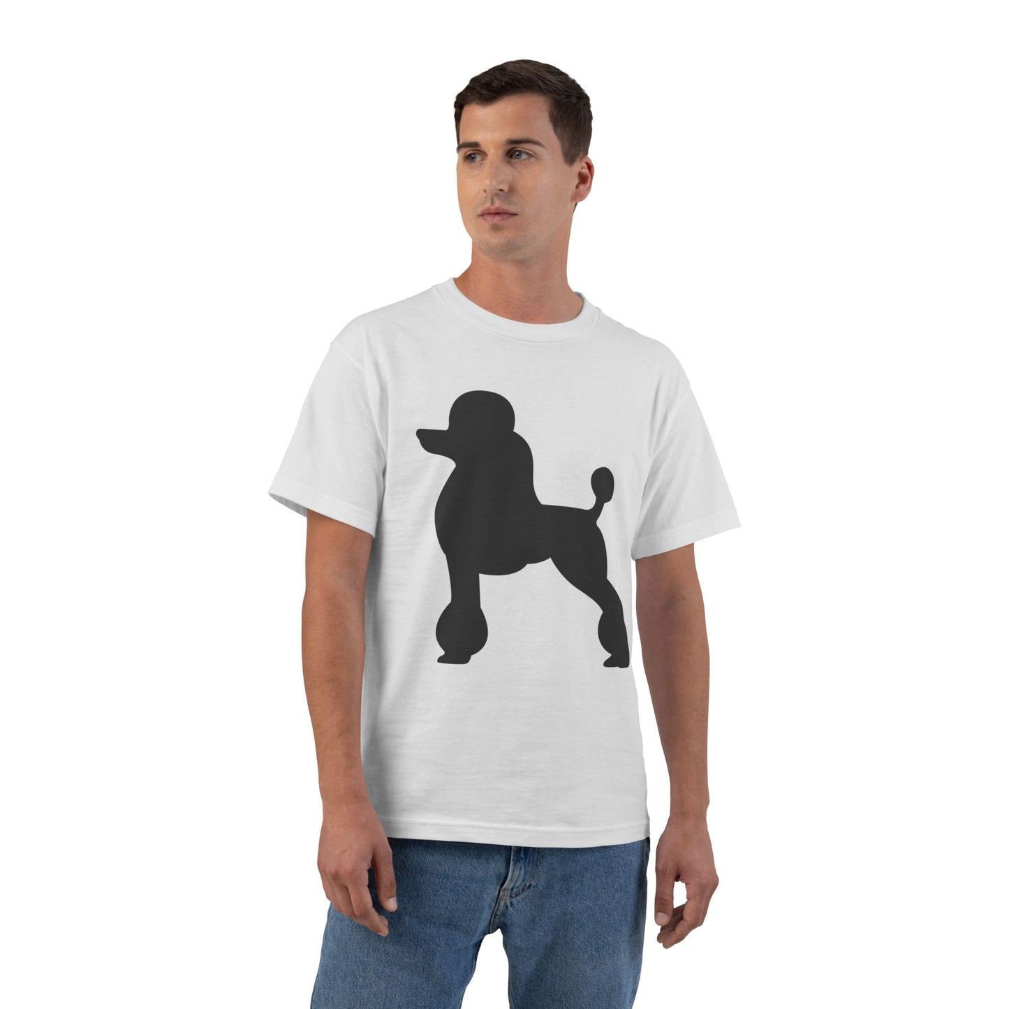 Poodle Silhouette Men's Short-Sleeve Crewneck Tee