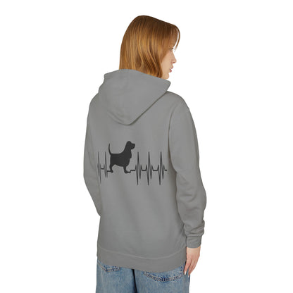 My Heart Beats For Bassets Unisex Lightweight Hoodie