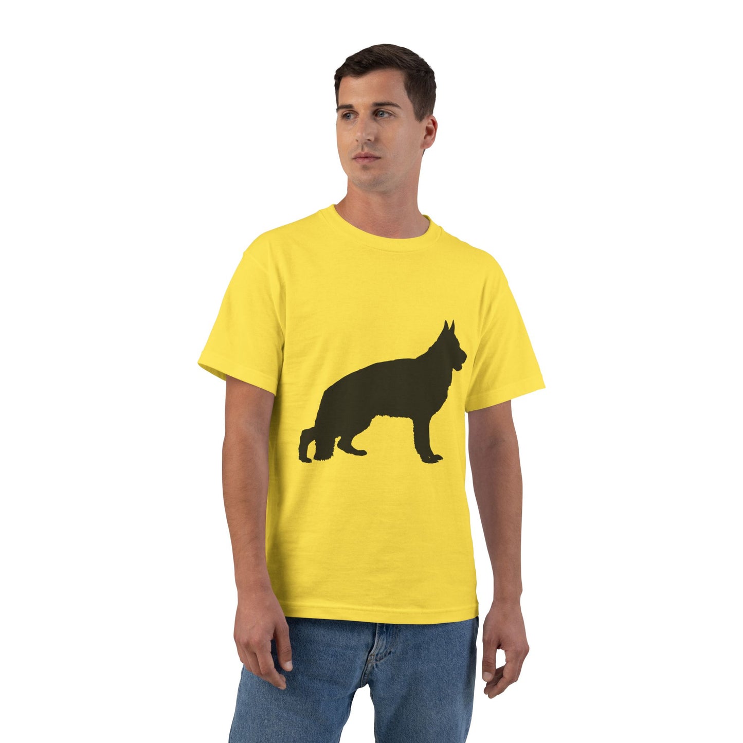 German Shepherd Silhouette Men's Short-Sleeve Crewneck Tee