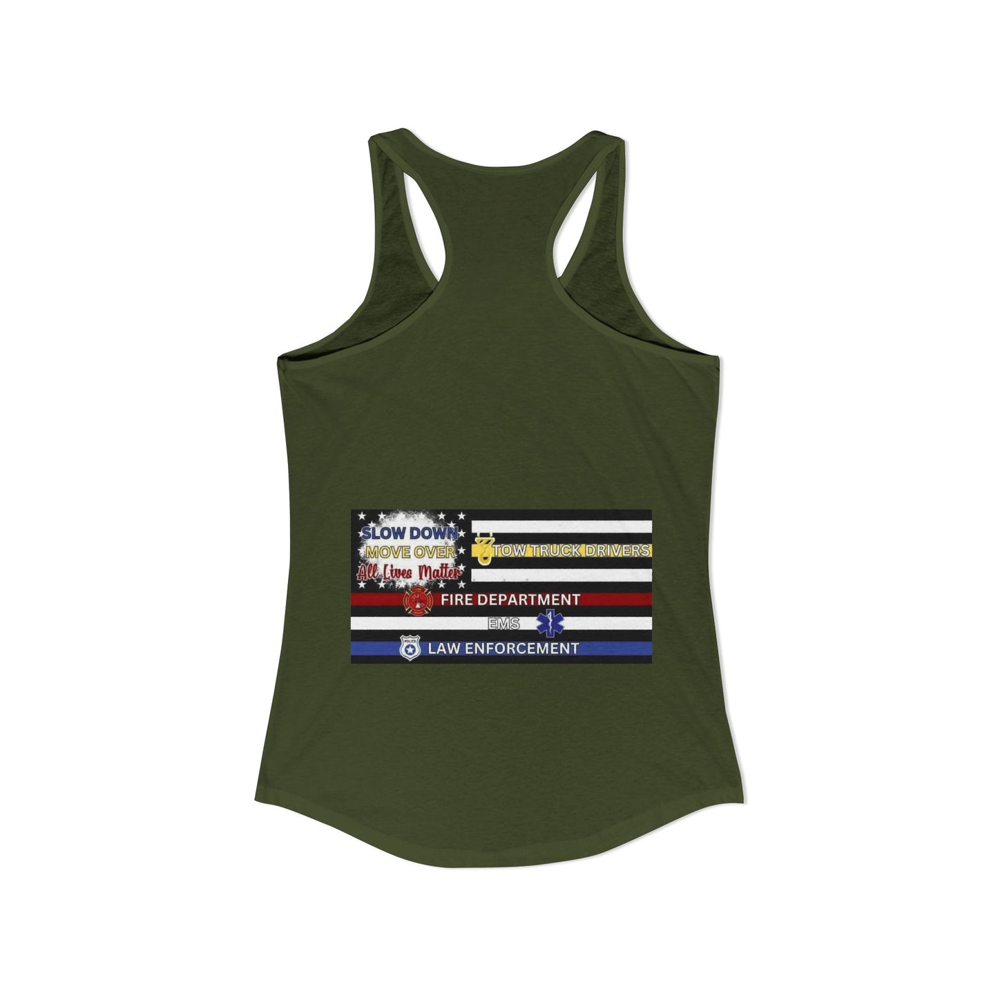 Slow Down Move Over Flag Women's Racerback Tank