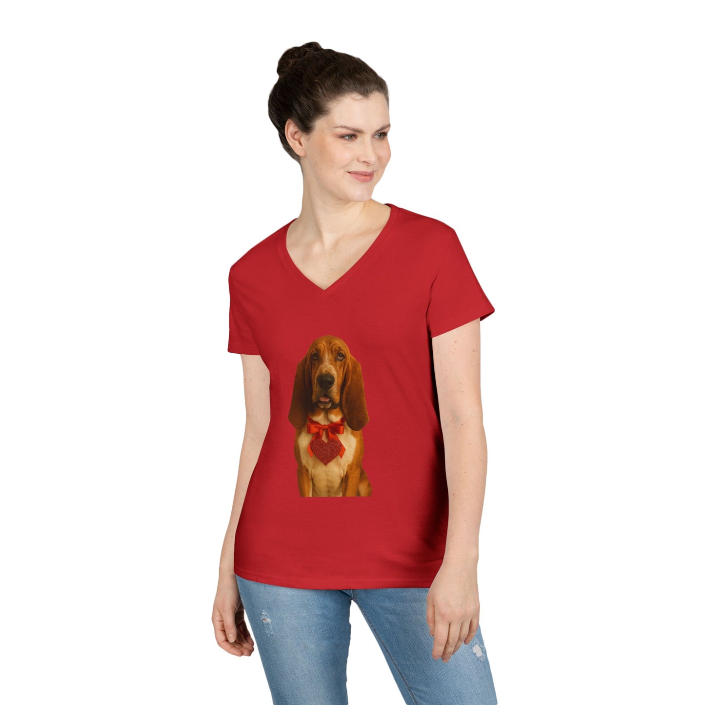 Cupid's Companion Basset Women's V-Neck T-Shirt