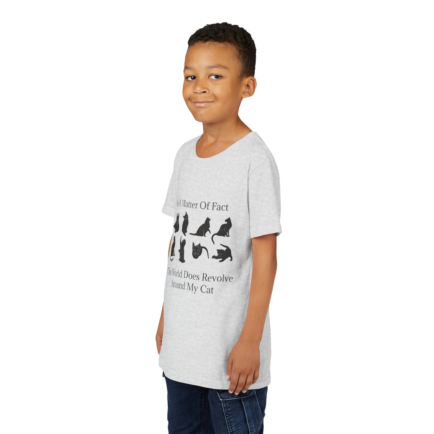 Matter Of Fact Cat Youth Unisex Short Sleeve Crewneck Tee