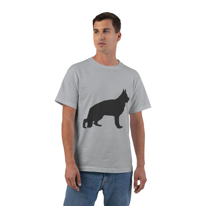 German Shepherd Silhouette Men's Short-Sleeve Crewneck Tee