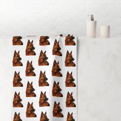 German Shepherd Head Mink-Cotton  Beach Towel