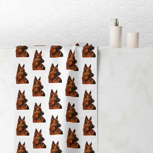 German Shepherd Head Mink-Cotton  Beach Towel