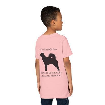 Matter Of Fact Malamute Youth Unisex Short Sleeve Crewneck Tee