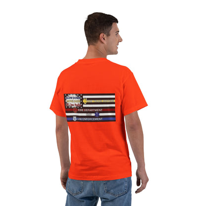 Slow Down Move Over Flag Men's Short-Sleeve Crewneck Tee