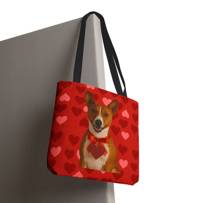 Cupid's Companion Basenji Tote Bag