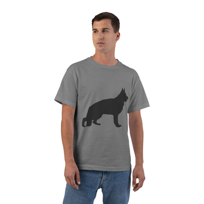 German Shepherd Silhouette Men's Short-Sleeve Crewneck Tee
