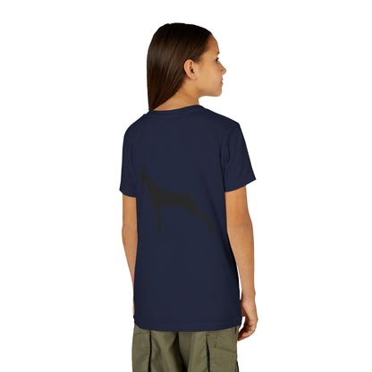 Doberman Head Youth Unisex Short Sleeve Crewneck Tee