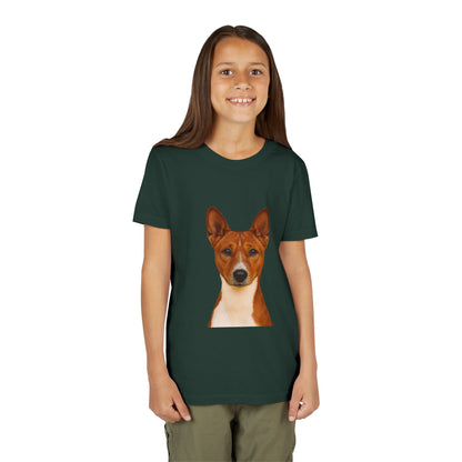 Basenji Head Youth Unisex Short Sleeve Crewneck Tee