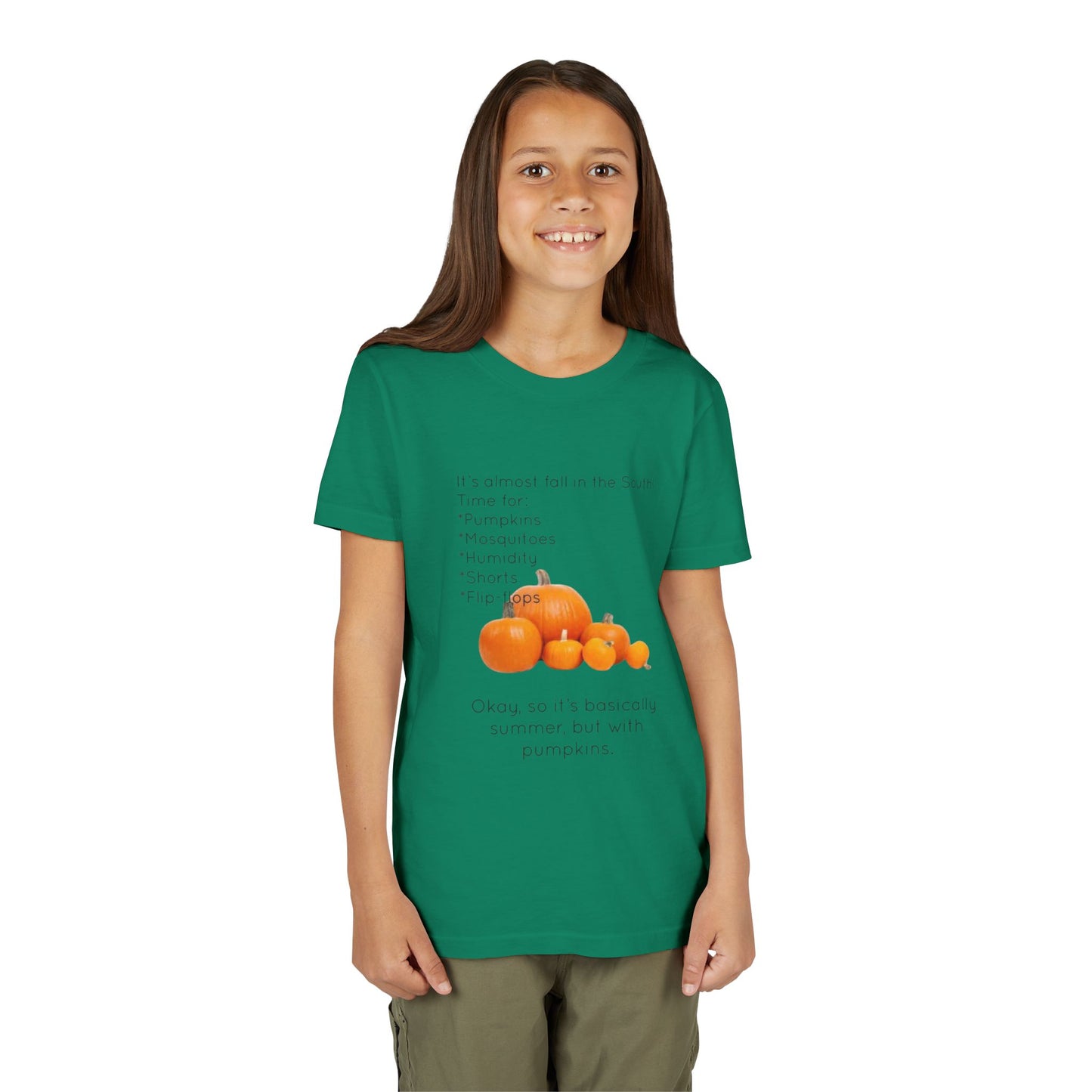 Fall In The South Youth Unisex Short Sleeve Crewneck Tee