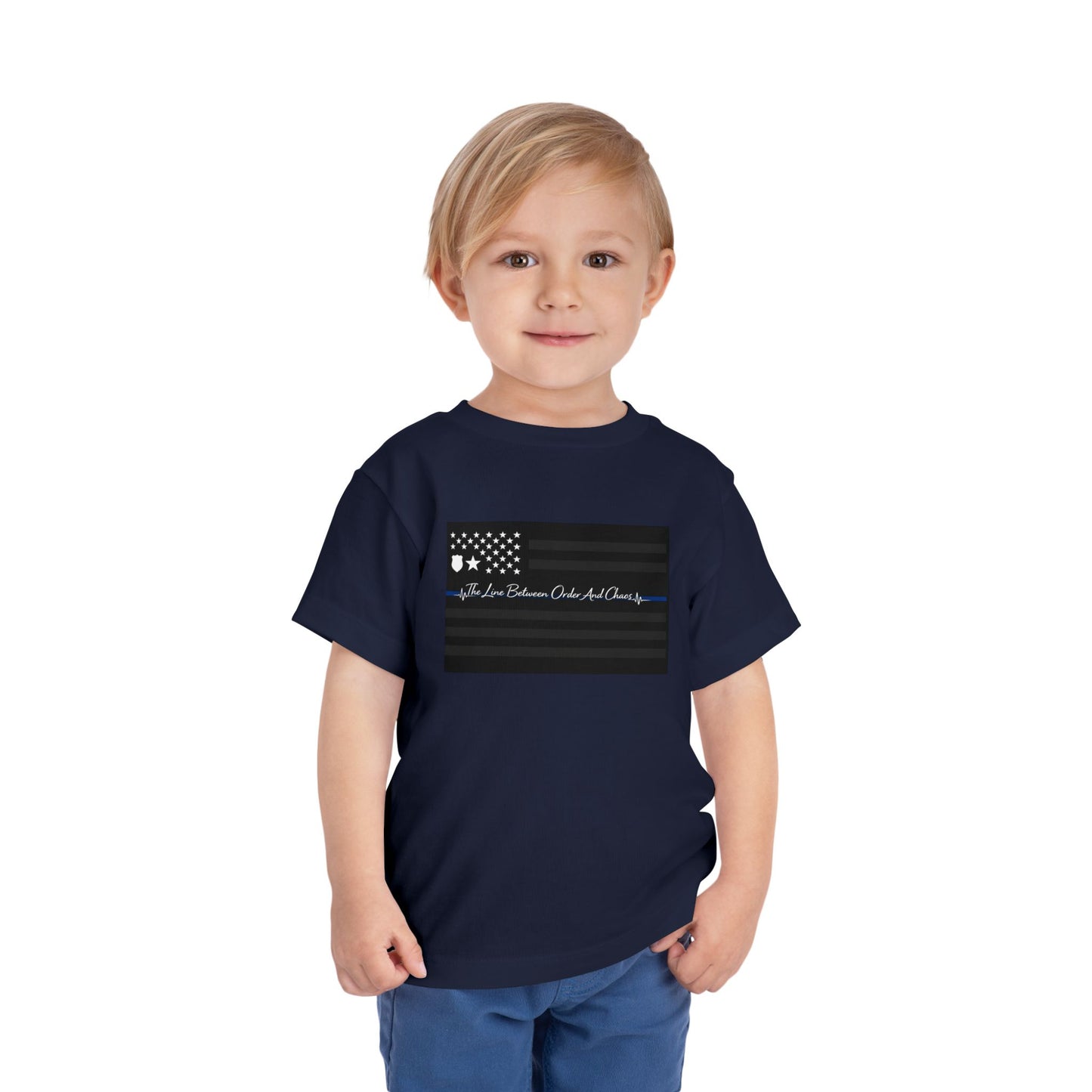 Thin Blue Line Toddler Unisex Short Sleeve Crewneck Tee