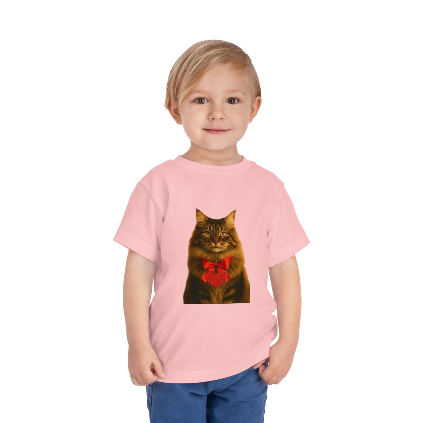 Cupid's Companion Cat Toddler Unisex Short Sleeve Crewneck Tee