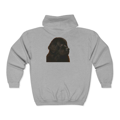 Newfie Head Unisex Full Zip Hoodie