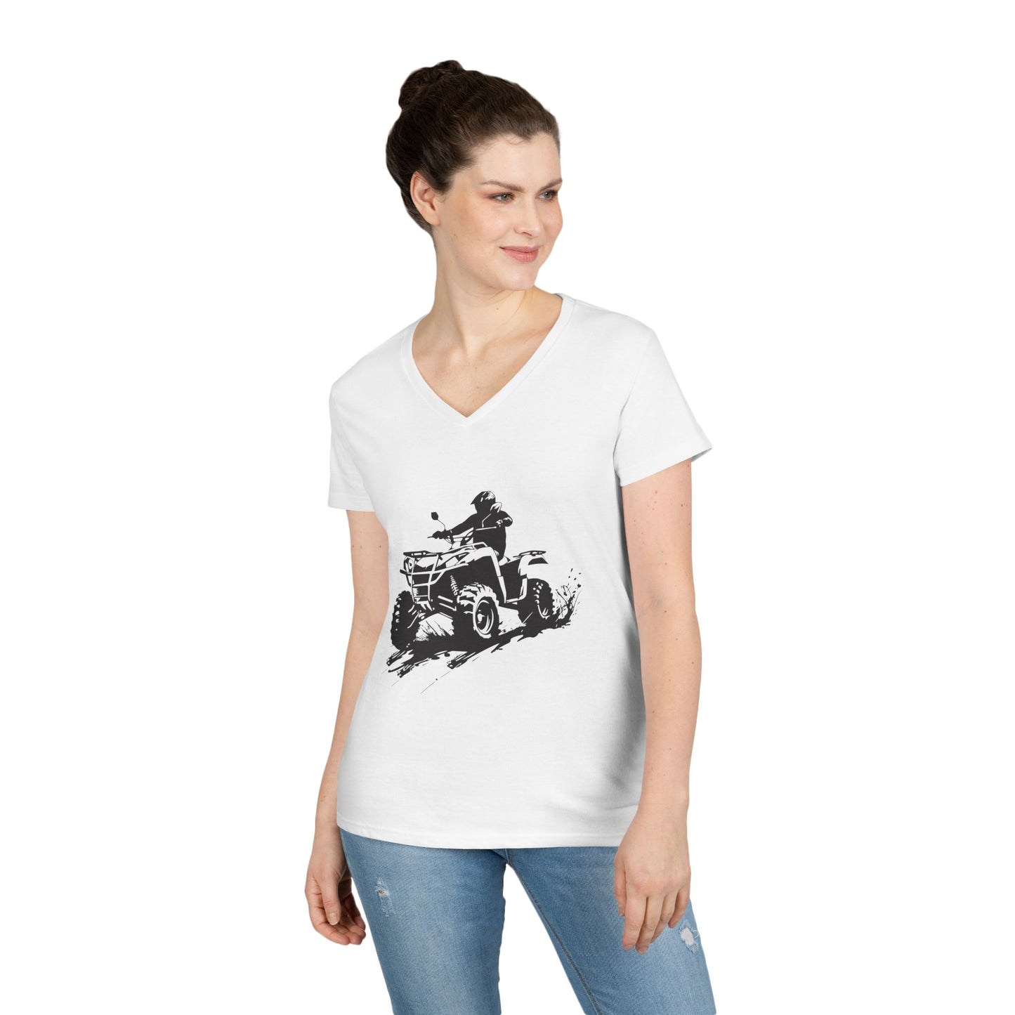 Slingin' Mud Quad Women's V-Neck T-Shirt