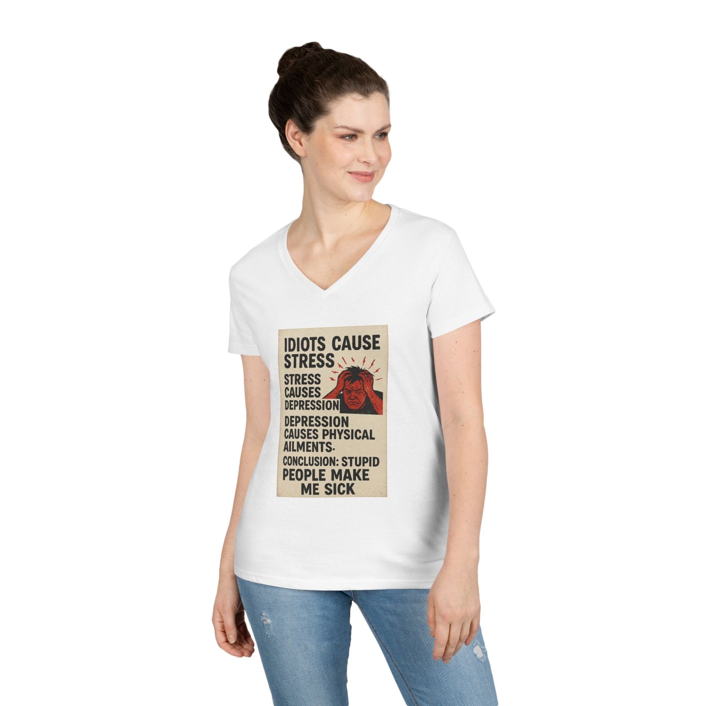 Stupid People Women's V-Neck T-Shirt