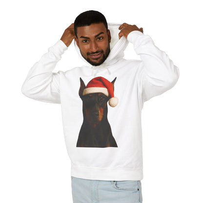 Santa Paws Doberman Unisex Lightweight Hoodie
