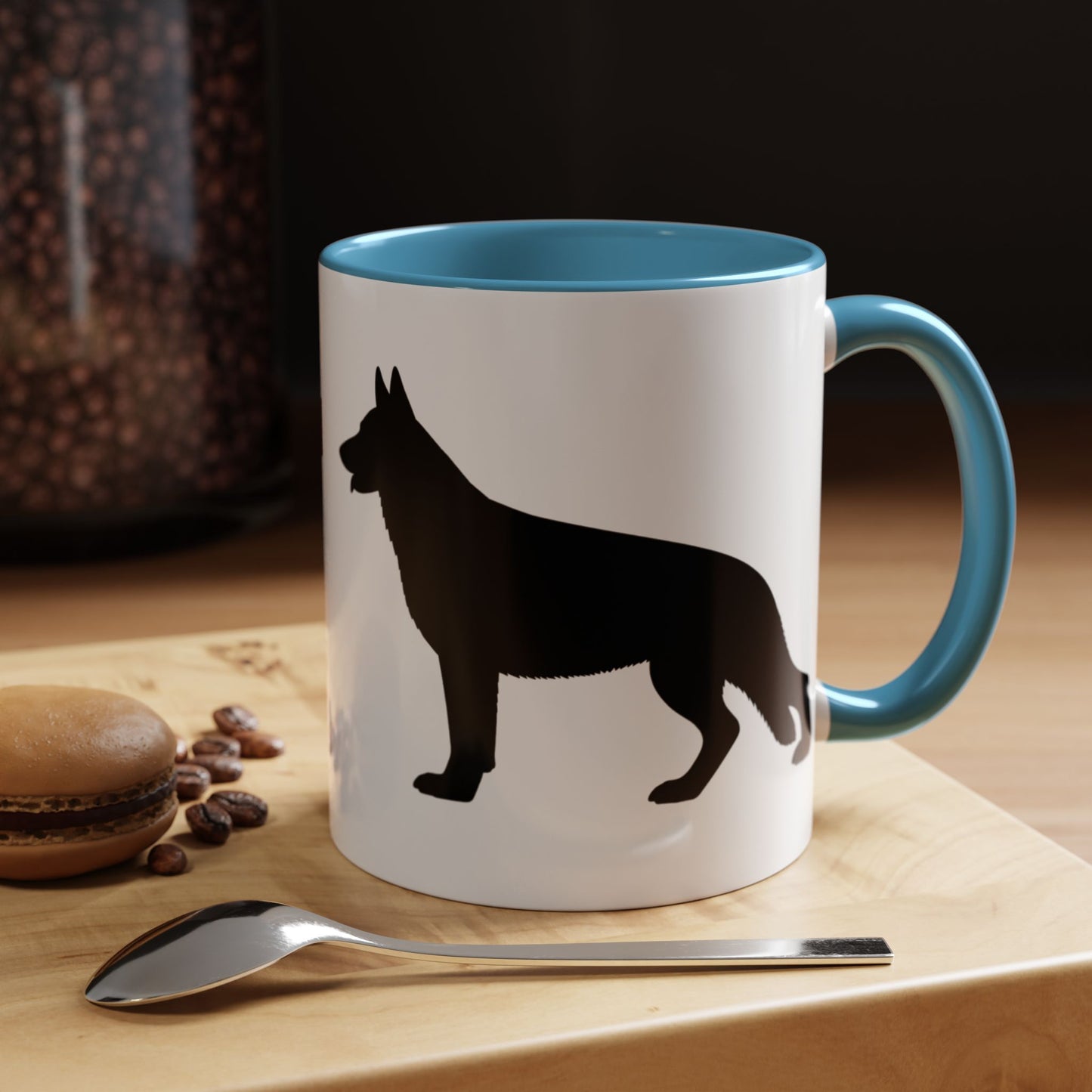 German Shepherd Silhouette 2-Tone Coffee Mug