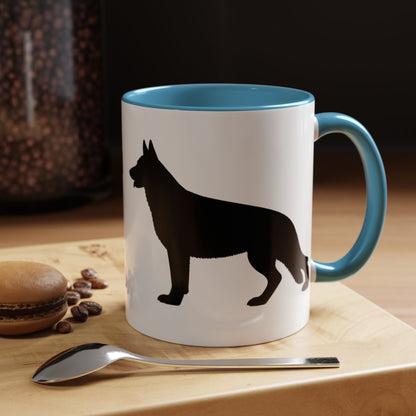 German Shepherd Silhouette 2-Tone Coffee Mug