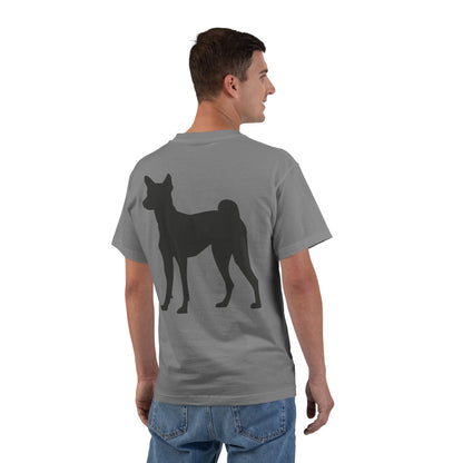 Basenji Silhouette Men's Short-Sleeve Crewneck Tee