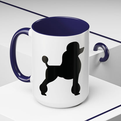 Poodle Silhouette 2-Tone Coffee Mug