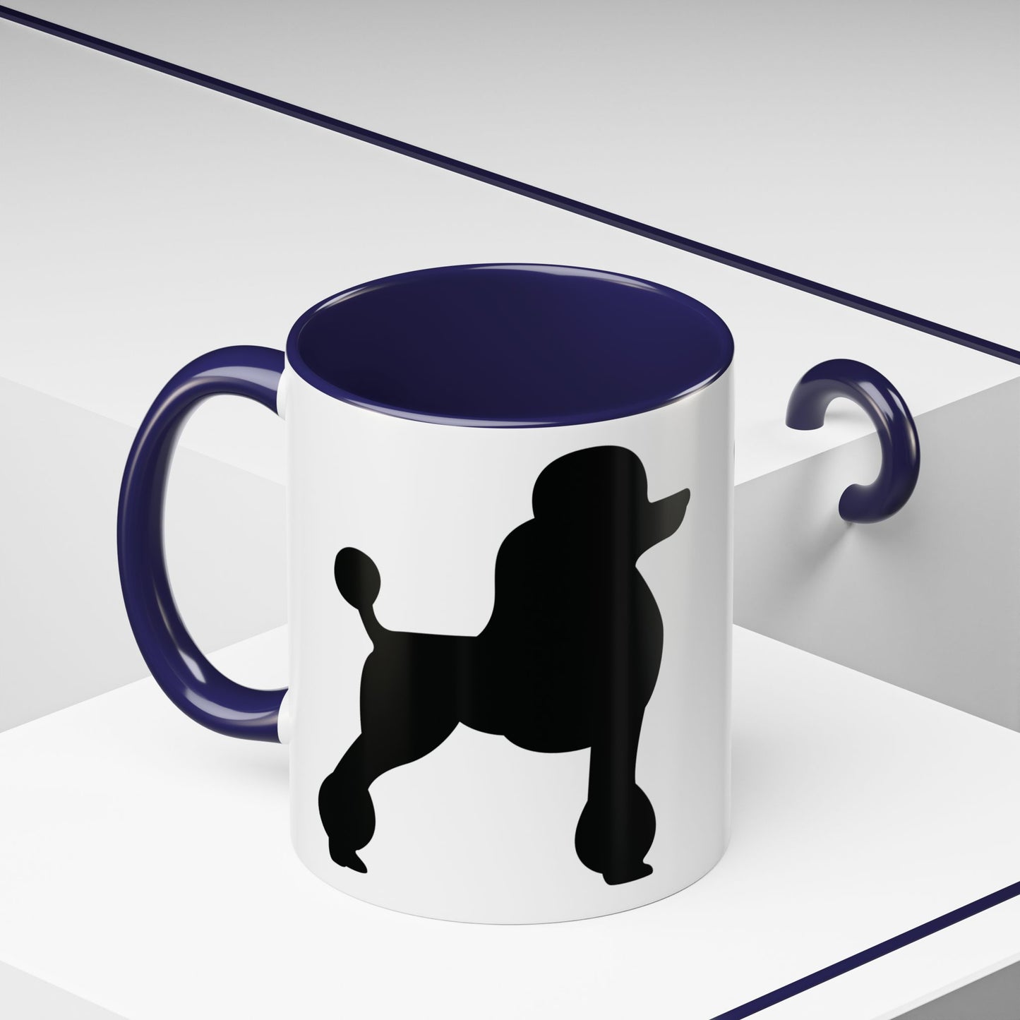 Poodle Silhouette 2-Tone Coffee Mug