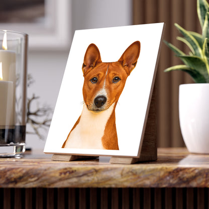 Basenji Head Ceramic Photo Tile