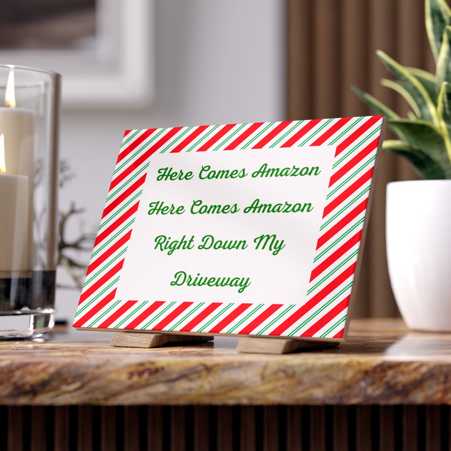 Here Comes Amazon Ceramic Photo Tile